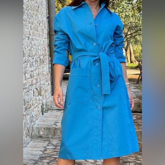 MaxMara SportMax Label-cut Poplin Shirt Trench Dress US4/6 165/88ANew Never Wore - Picture 5 of 16